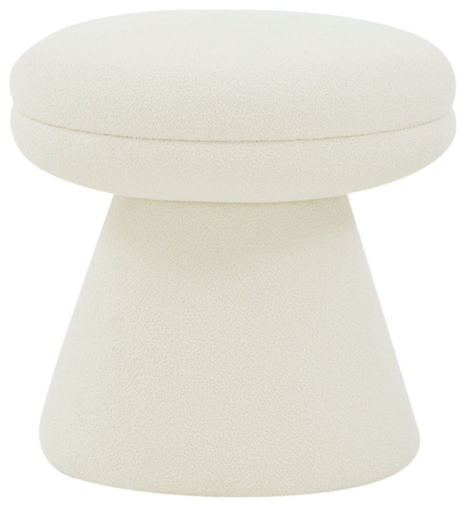 Safavieh Couture Gisella Boucle Ottoman, Ivory