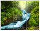 Blue Creek in Green Rain Forest, Landscape Triptych Canvas Art, 36x28, 3 Panels