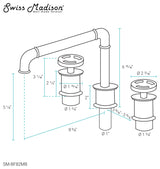 Avallon Widespread, Double Handle, Bathroom Faucet, Matte Black