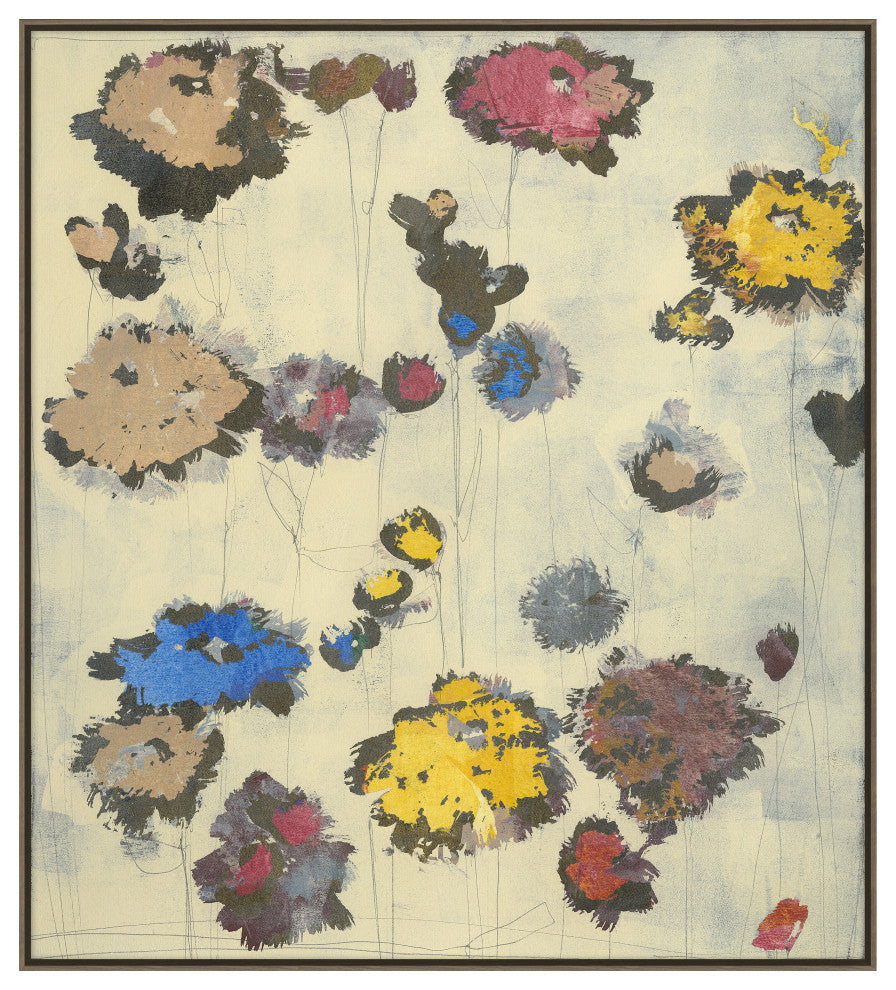 Pop Flowers 1 Fine Art Print, Walnut, 50"x45"