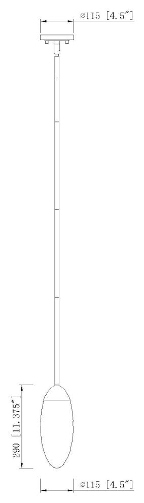 Z-LITE 1-Light Pendant, Matte Black