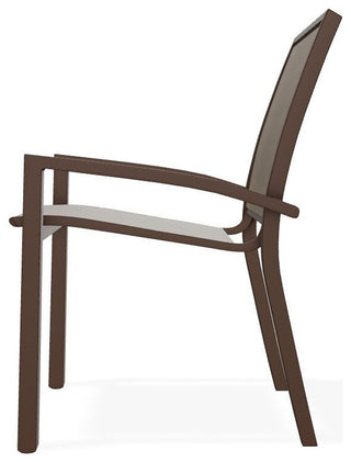 Kendall Sling Stackable Outdoor Dining Chair, Bark/Kona