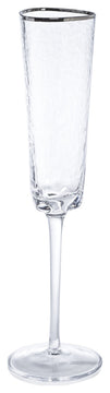 Kampari Triangular Champagne Flutes  with Platinum Rim, Set of 4
