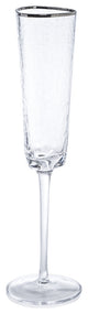 Kampari Triangular Champagne Flutes  with Platinum Rim, Set of 4