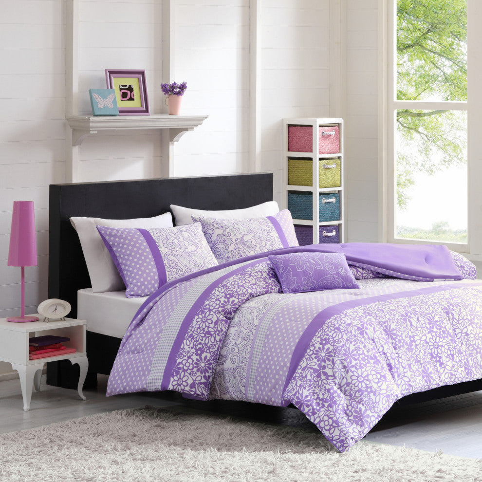 Mi Zone Microfiber Printed Comforter Set, Full/Queen