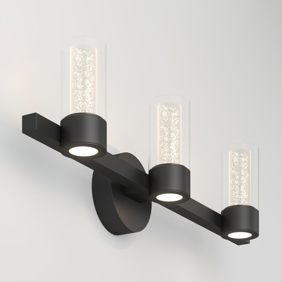 Artika Novello 3-Light Bathroom Vanity Wall Light, Black