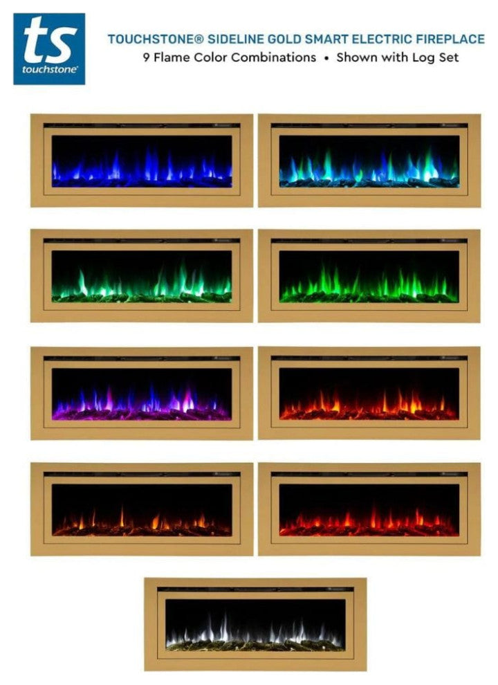 Touchstone Deluxe Gold 50" Built-In Smart Electric Fireplace