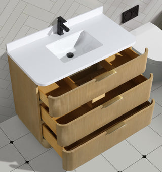 Ari Kitchen and Bath Calamigo 42" Freestanding Bathroom Vanity Oak
