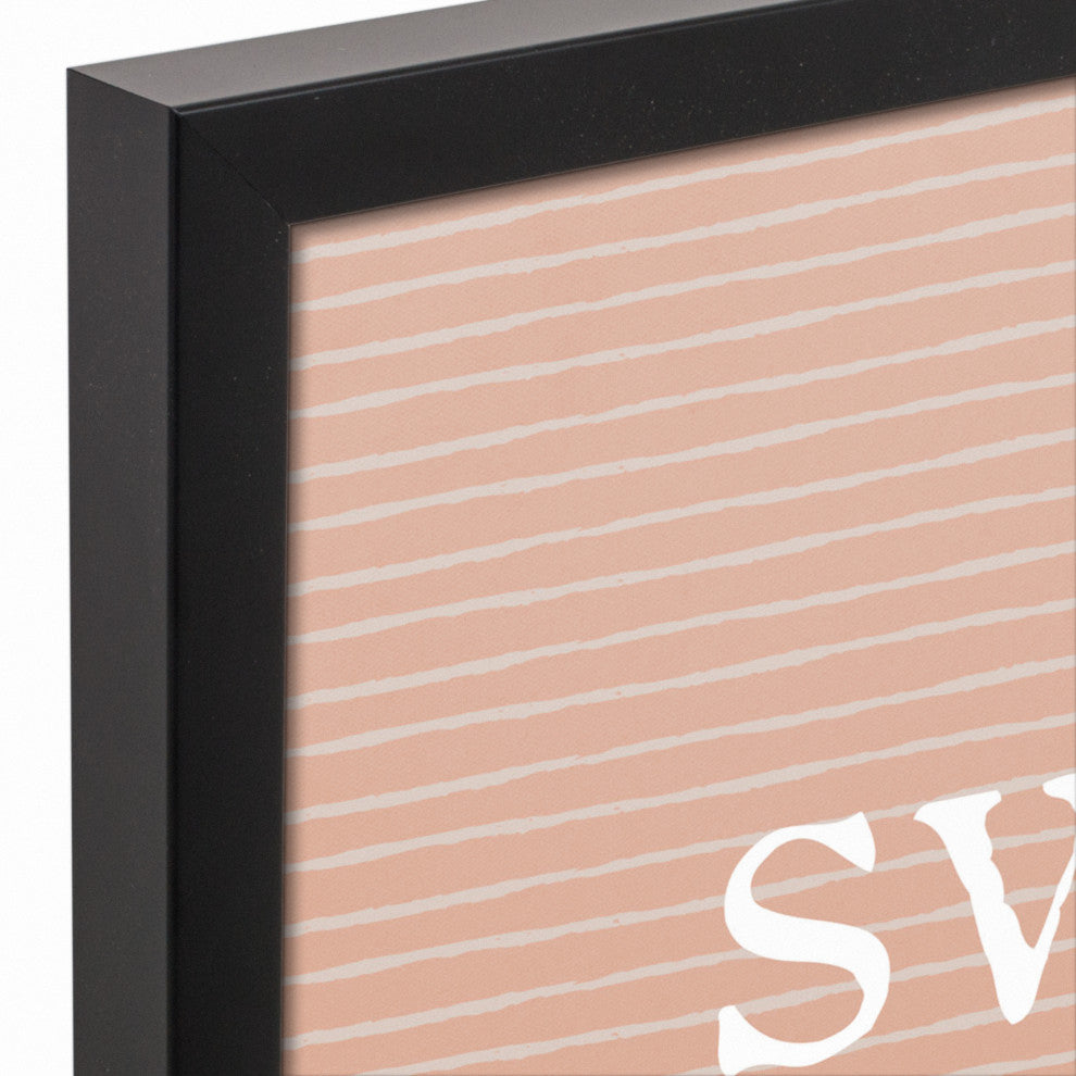 Pretty Sweet Peach Framed Canvas 16x20 Black Framed Canvas