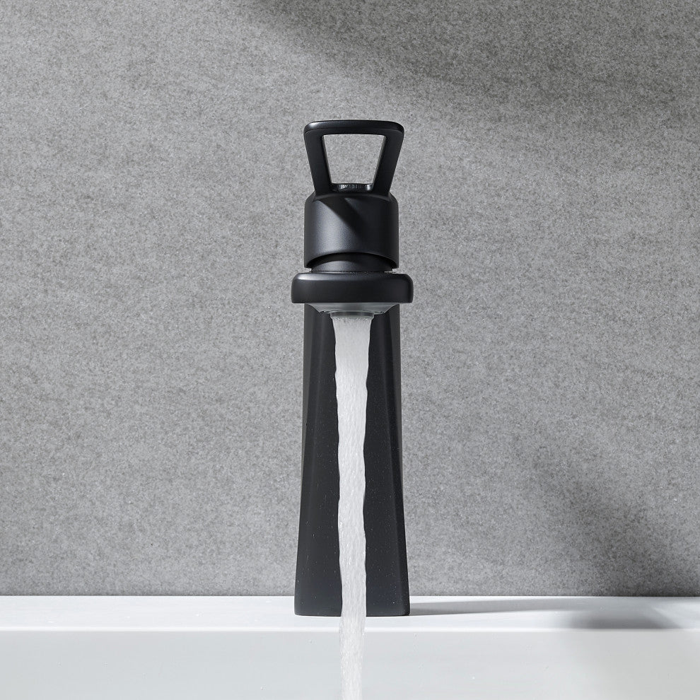 Paula Single Hole Single-Handle Bathroom Faucet, Matte Black