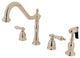 Kingston Brass Widespread Kitchen Faucet With Brass Sprayer, Polished Nickel