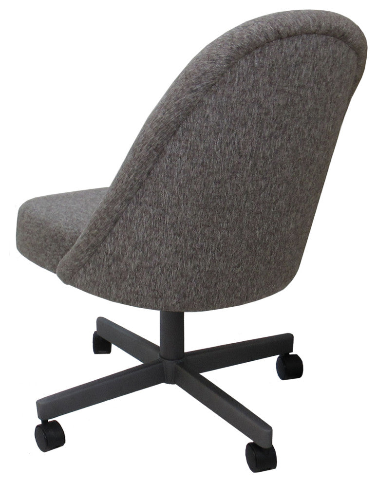 M-235 Dinette Swivel Metal Caster Chairs - Clear Glass, Mojeva Grey - Black, Cle