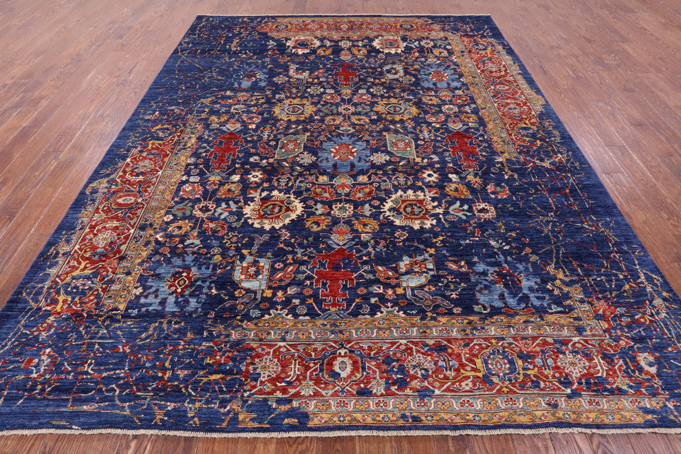 9' 1" X 11' 6" Modern Fine Serapi Hand Knotted Rug - Q12413