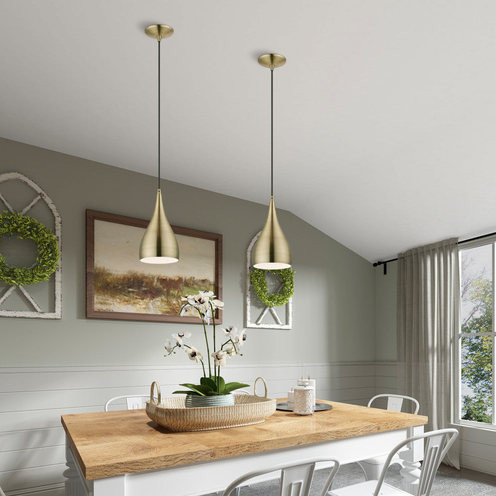 Livex Lighting 1 Light Antique Brass Pendant