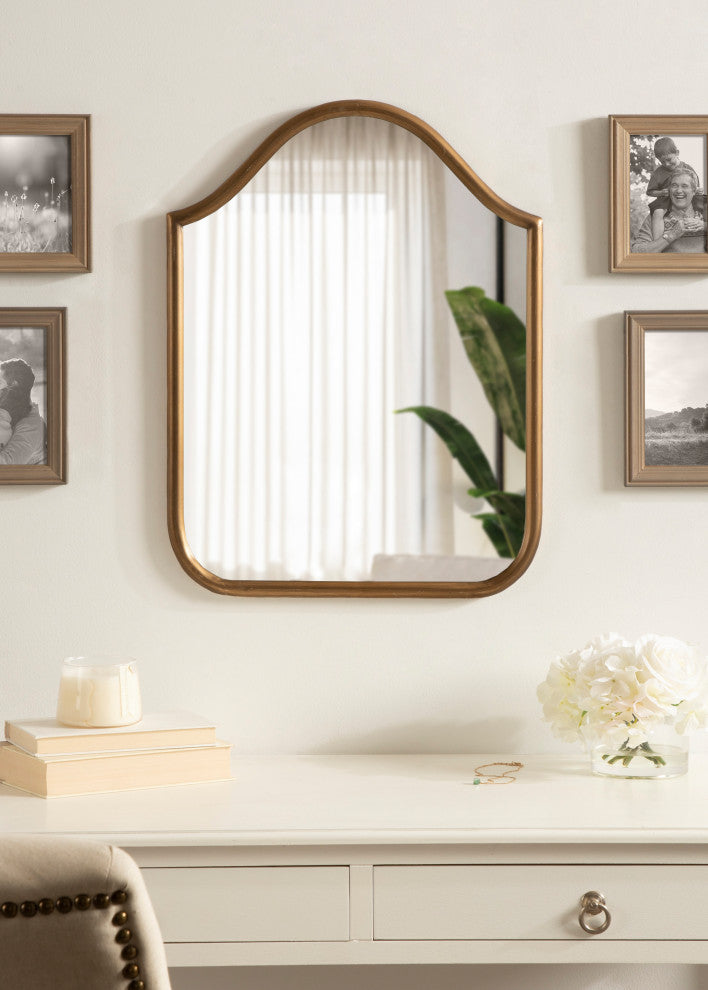 Fellows Framed Arch Wall Mirror, Gold 18x24