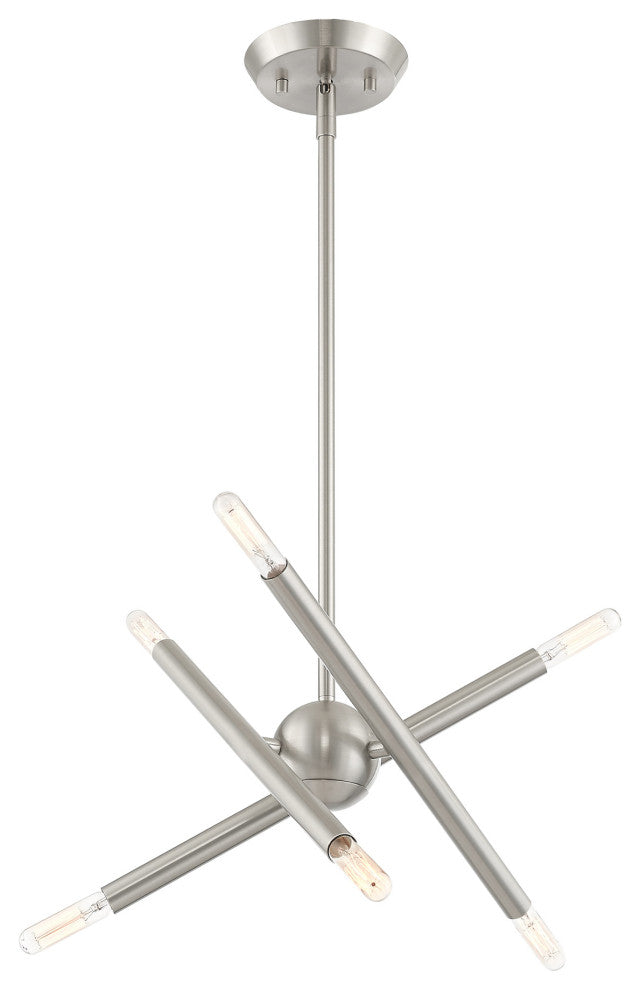 Livex Lighting Soho 6 Light Brushed Nickel Petite Chandelier