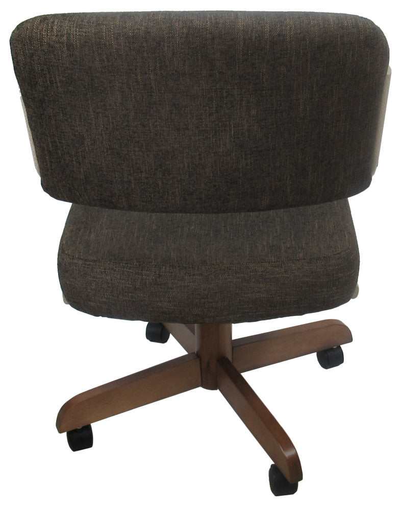 Swivel Tilt Kitchen Caster Chair with Wheels M-115, Sanora Brown - Beige Moca