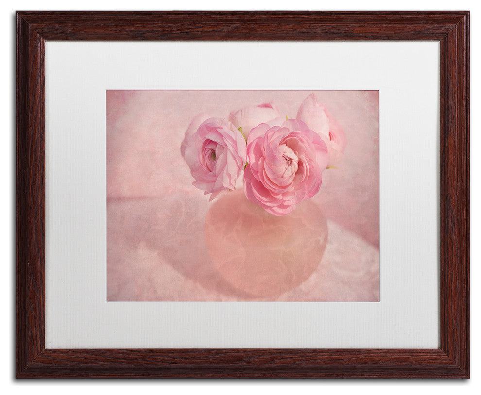 Cora Niele 'Pink Ranunculus Bouquet' Matted Framed Art