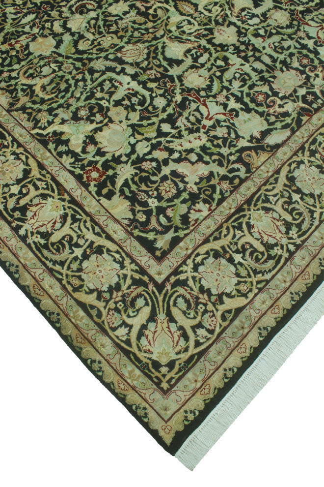 Pak-Persian Fojan Black/Green Rug, 8'0x9'10