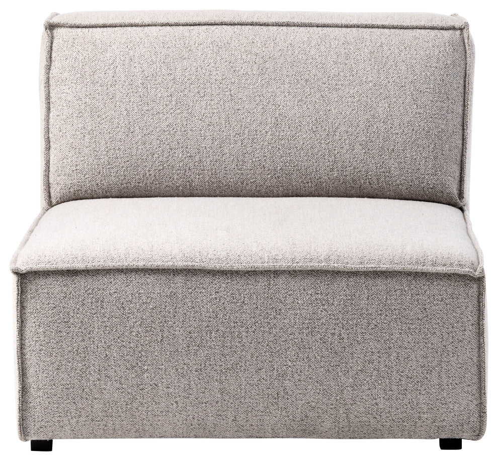 Burt Square Arm Modular Slipper Chair, Taupe Boucle