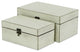 Distressed Treasure Boxes, White, Set of 2