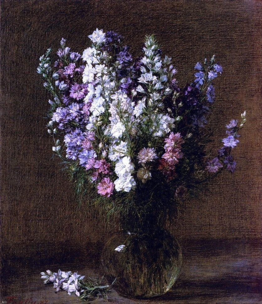 Henri Fantin-Latour Larkspur, 20"x25" Wall Decal Print