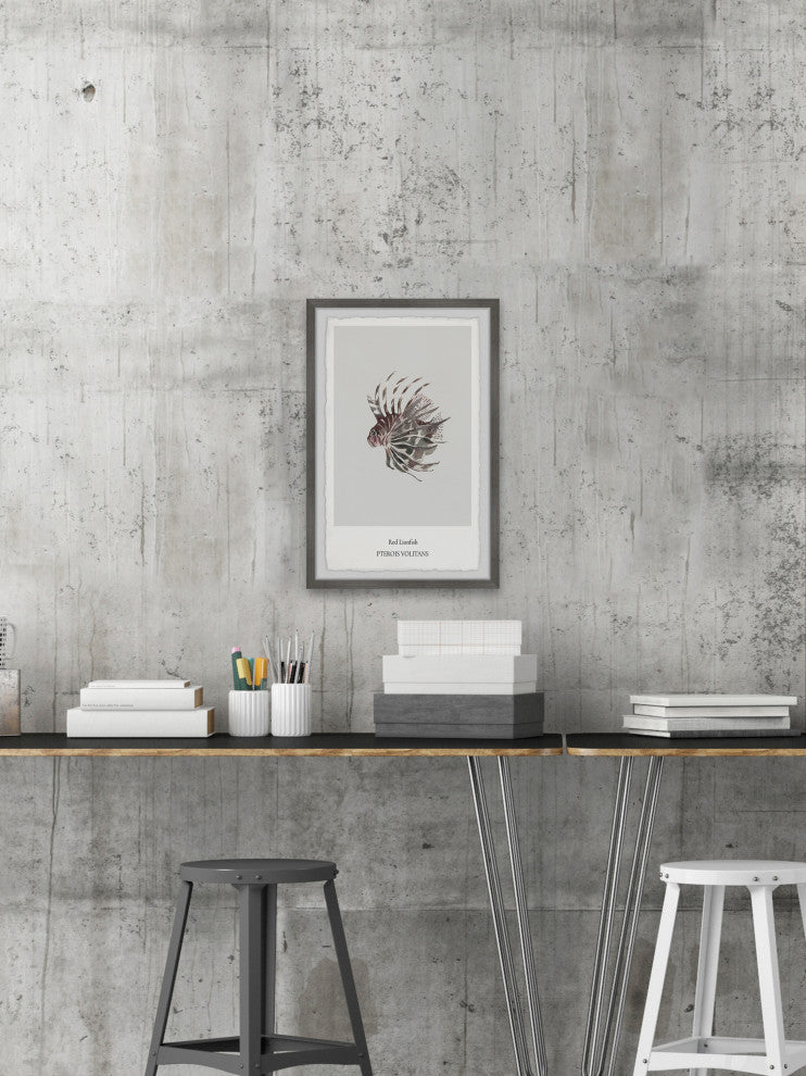 "Red Lionfish" Framed Painting Print, 20x30