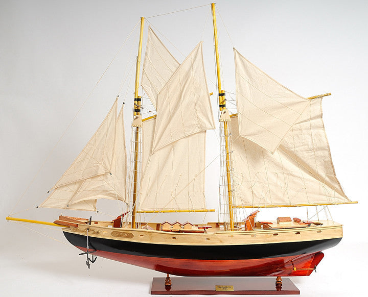 Bluenose II Painted L Wooden model sailing boat