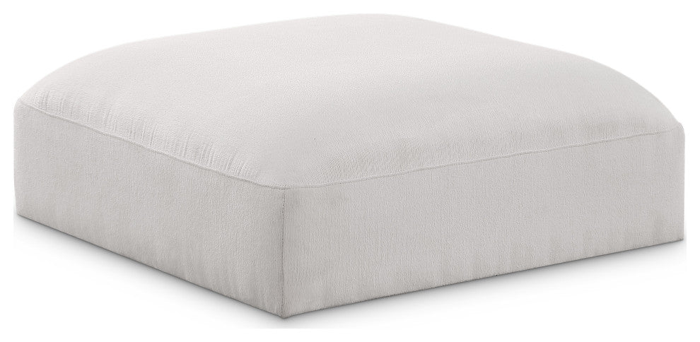 Ease Upholstered Ottoman, Cream