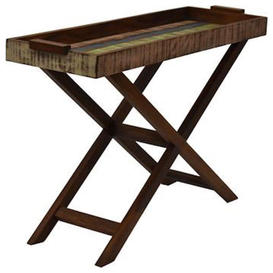 Reclaimed Peroba Wood Handmade Console Tray Table Eco-Friendly