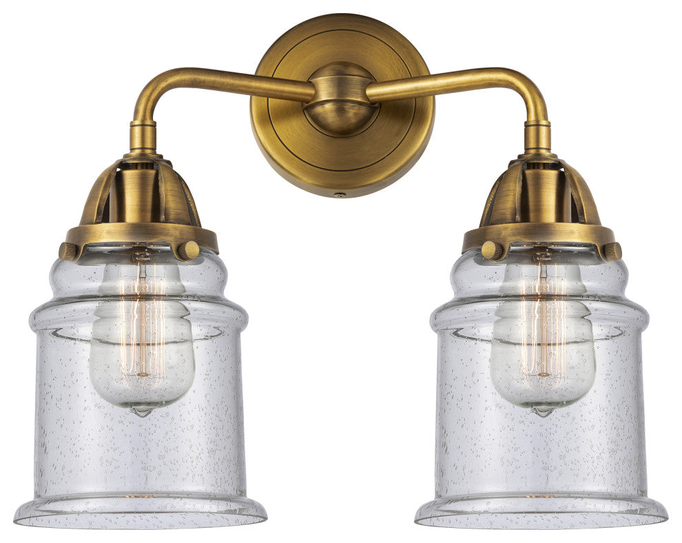 288-2W-BB-G184-LED Canton 2 Light 14" Bath Vanity Light, Brushed Brass