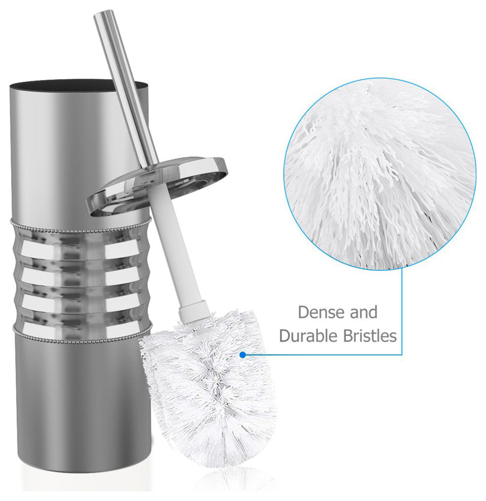 nu steel Round Shape Stainless Steel Toilet Brush Holder