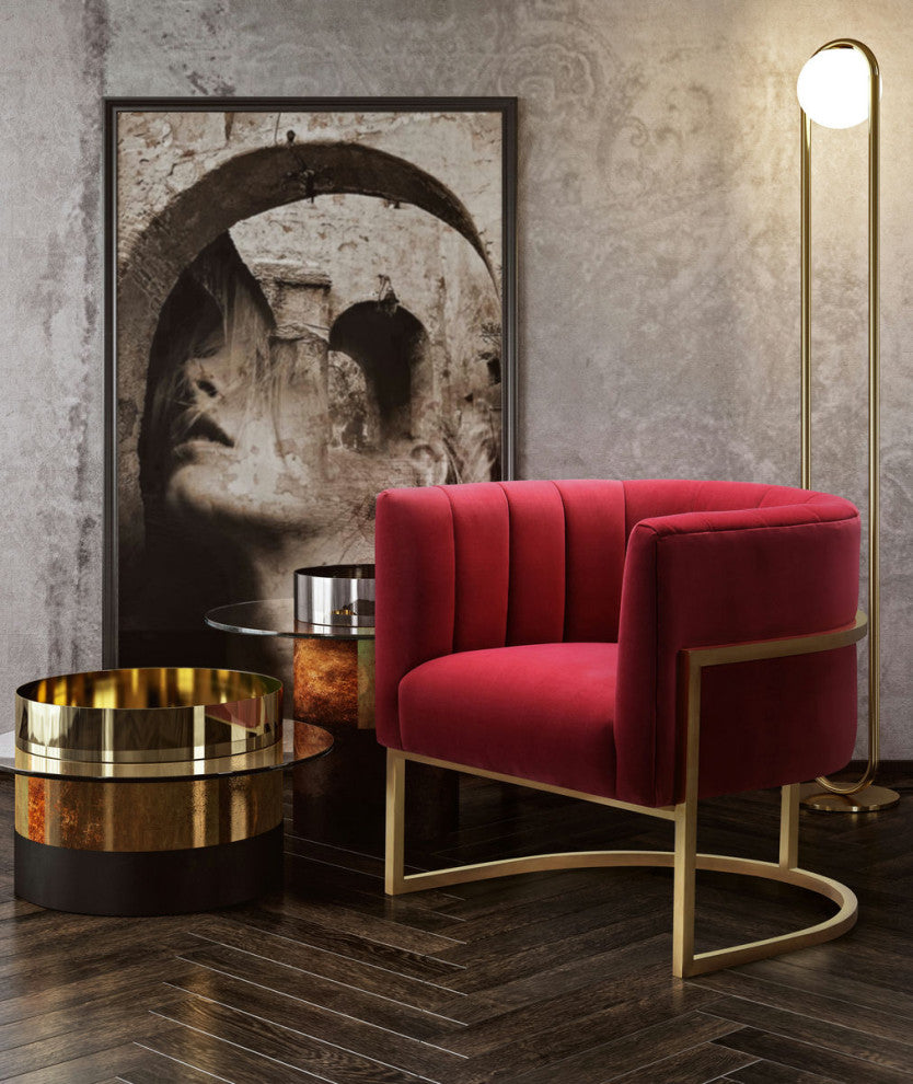 TOV Furniture Magnolia Hot Pink Velvet Chair