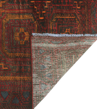 Fine Vintage Distressed Nozimjon Red/Charcoal Runner, 3'2 x 6'6