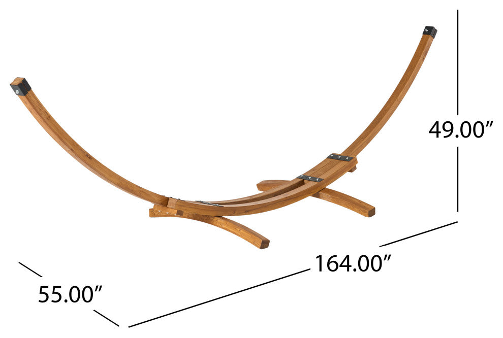 Kimse Outdoor Fabric Hammock with Larch Wood Base