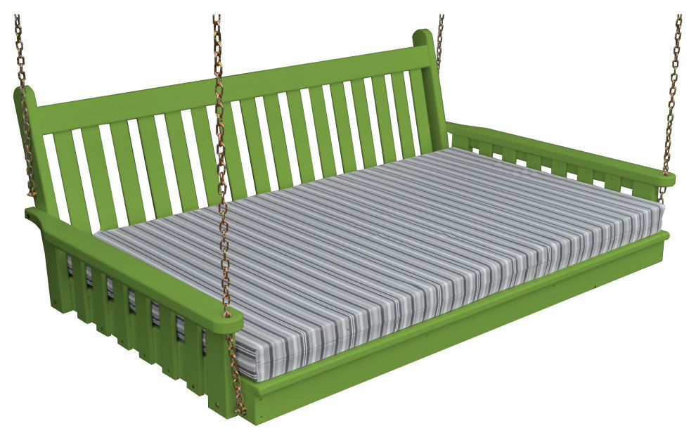 Pine Traditional English Swingbed, Lime Green, 75 Inch