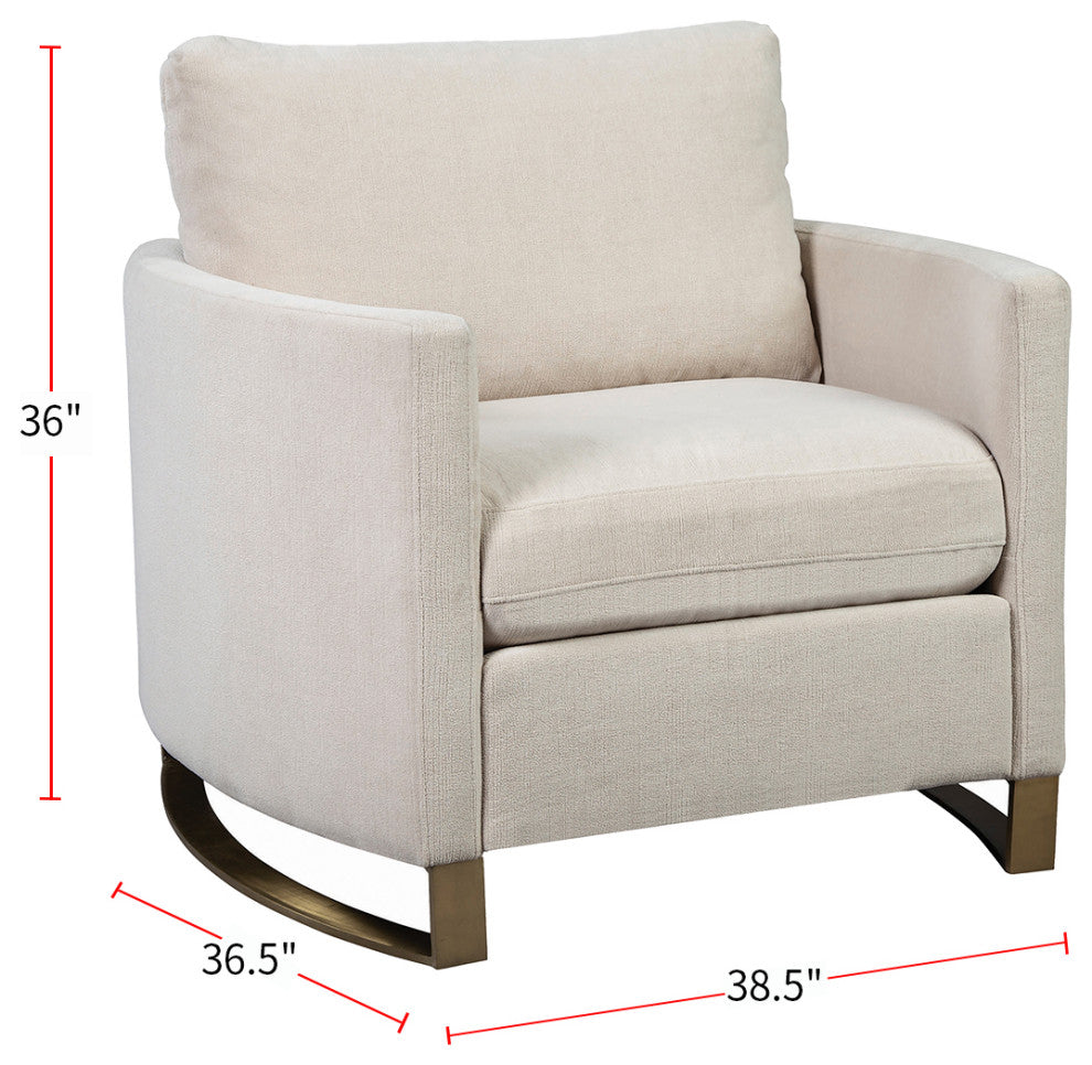 Upholstered Arched Arms Chair, Beige