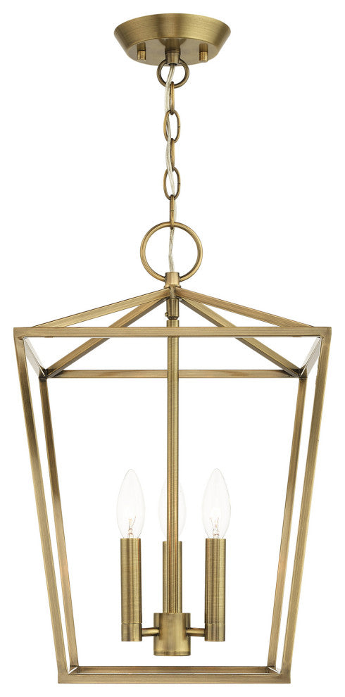 Devone 3 Light Antique Brass Lantern