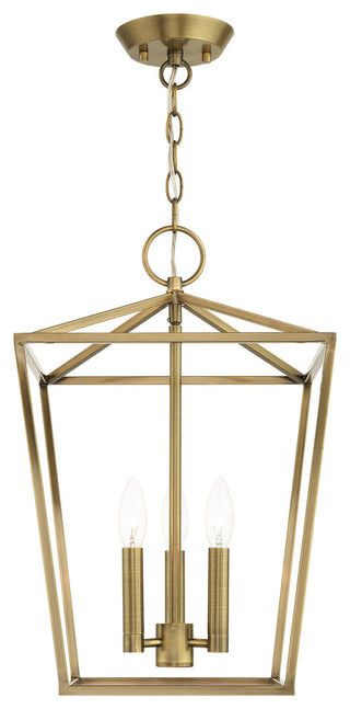 Devone 3 Light Antique Brass Lantern
