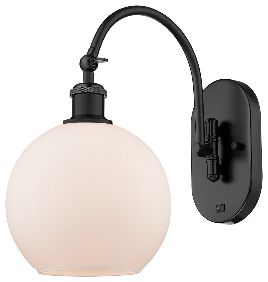 Innovations 518-1W-BK-G121-8 1-Light Sconce, Matte Black