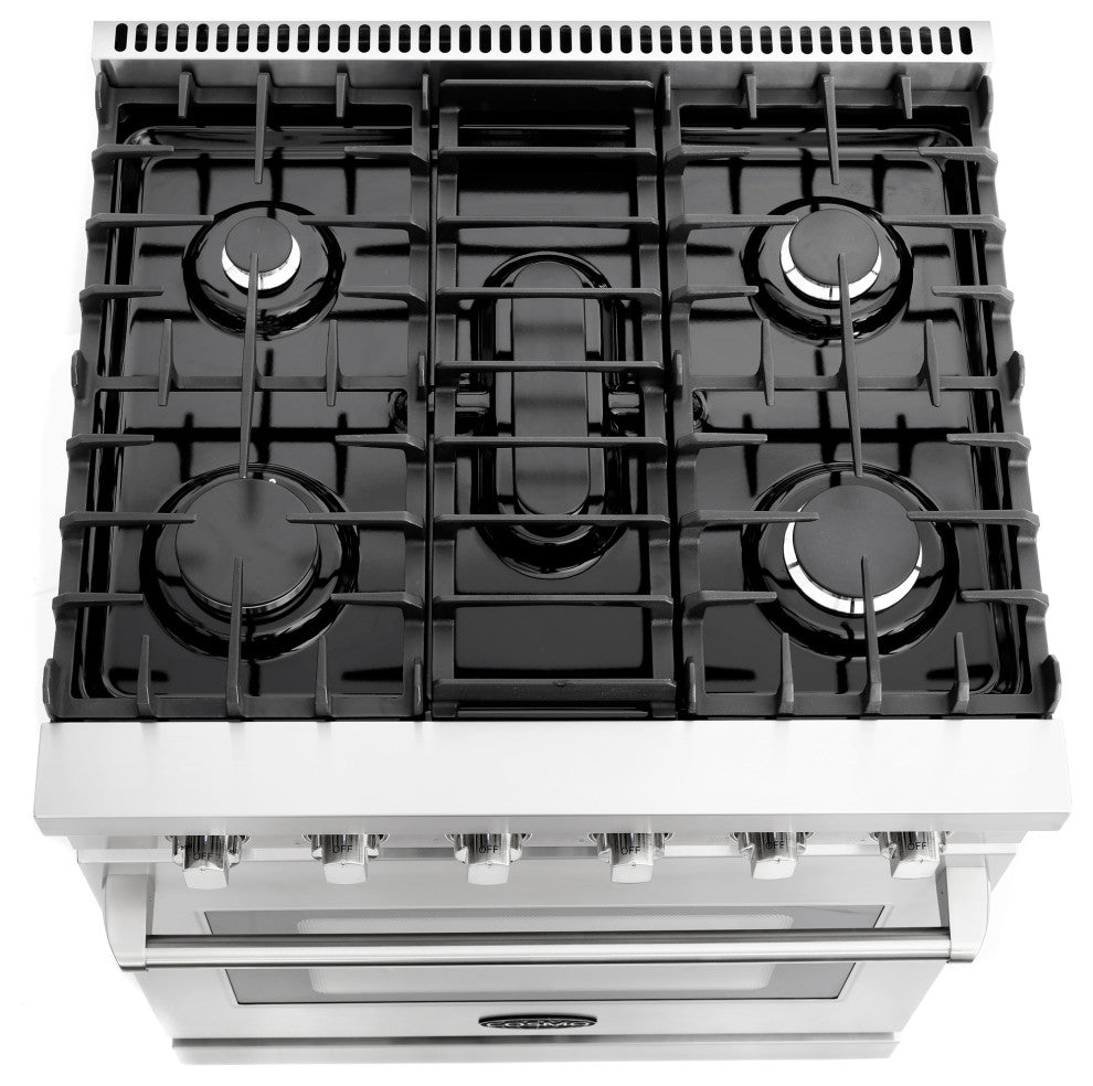 30" Freestanding Range with 5 Gas Sealed Burners & Convection Oven