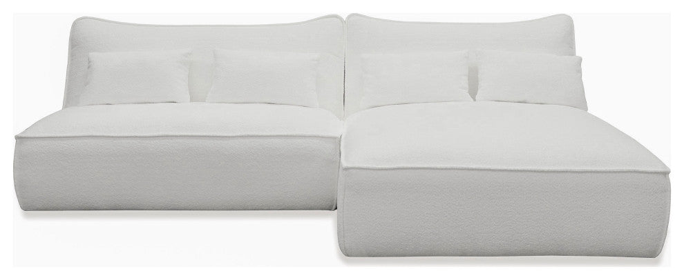 Divani Casa Racine Modern White Fabric Modular Sectional Sofa