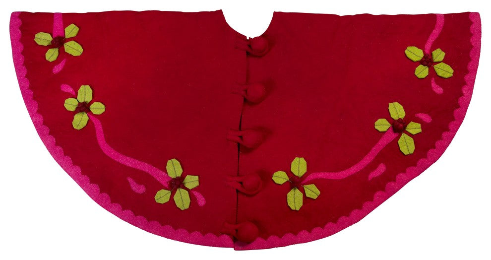 Berries Christmas Tree Skirt in Red