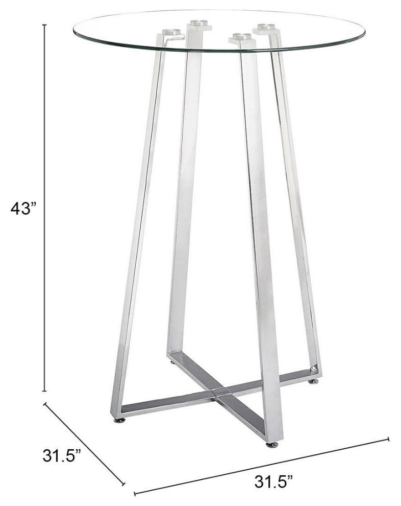 Lemon Drop Bar Table Chrome