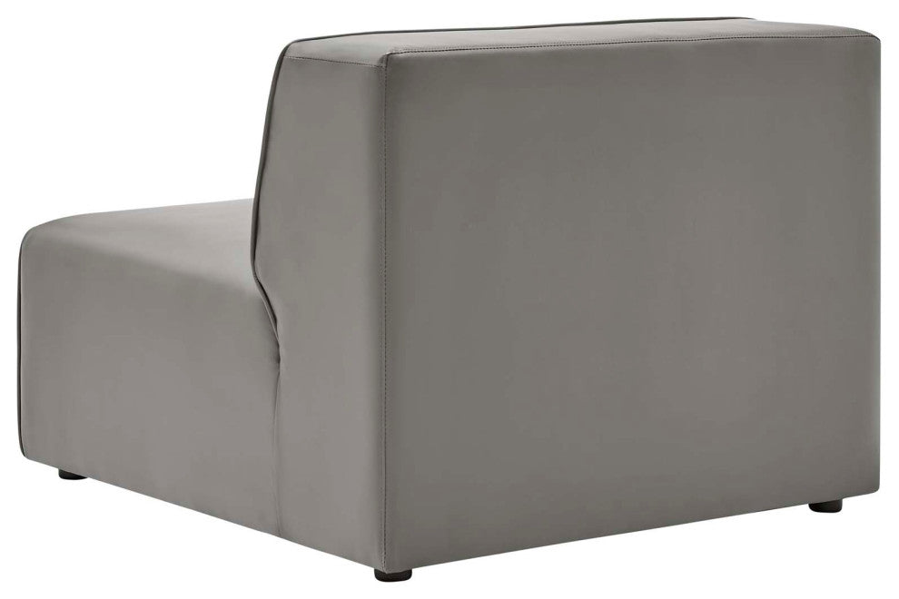 Armchair and Sofa Set, Faux Vegan Leather, Gray, Modern, Lounge Hospitality