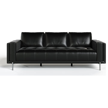 Divani Casa Schmidt Modern Black Leather Sofa