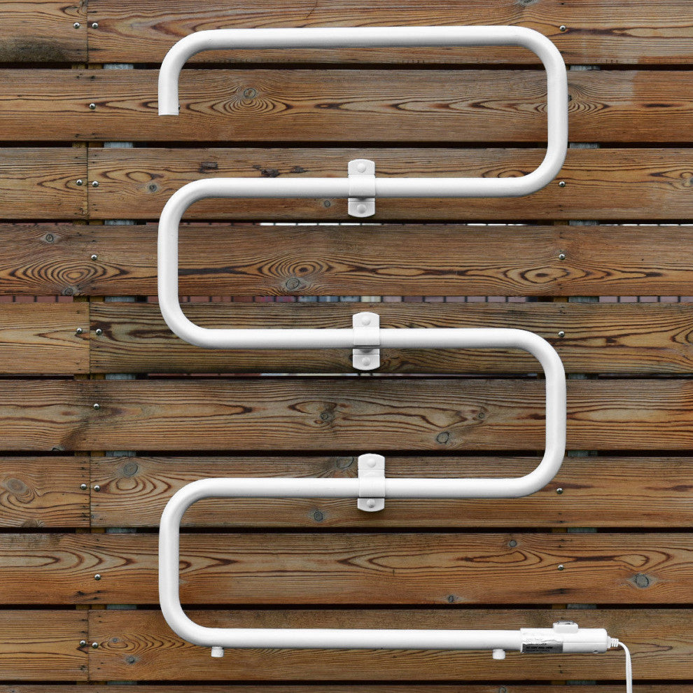 Costway 100W Electric Towel Warmer Drying Rack Freestanding Wall Mounted White