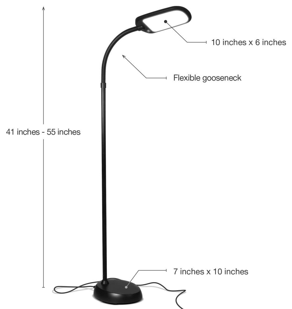 Brightech Litespan LED 2nd Edition Reading Floor Lamp with Cool, Soft & Warm, Je