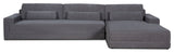 Divani Casa Loki Modern Grey Fabric Right Facing Sectional Sofa