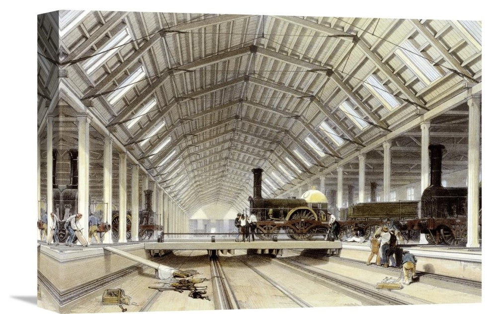 "Engine House, Swindon" Stretched Canvas Giclee by John C. Bourne, 16"x11"
